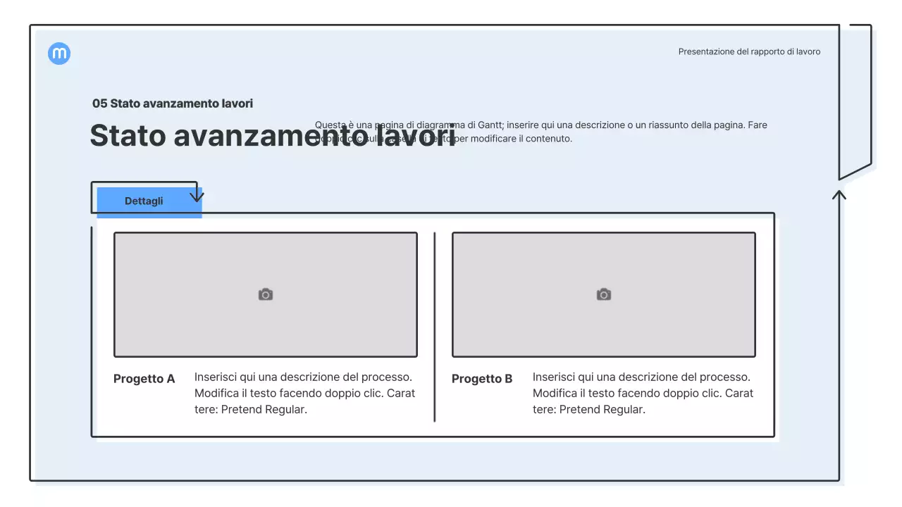 Forme puntiformi con frecce azzurre kit di presentazione aziendale