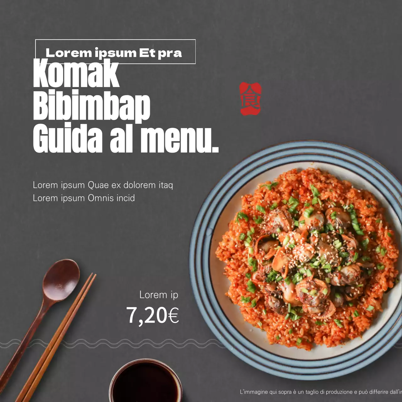 Menu di ristoranti puliti con colori scuri