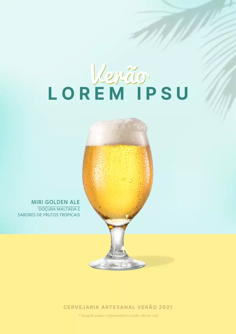 Cartaz de retrato simples de cerveja artesanal