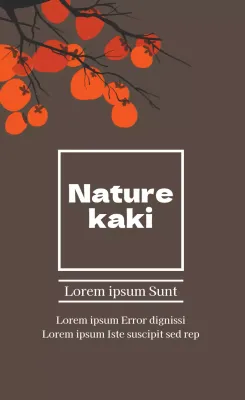 Étiquette d'emballage du coffret cadeau de kakis séchés illustrée en brun-orange