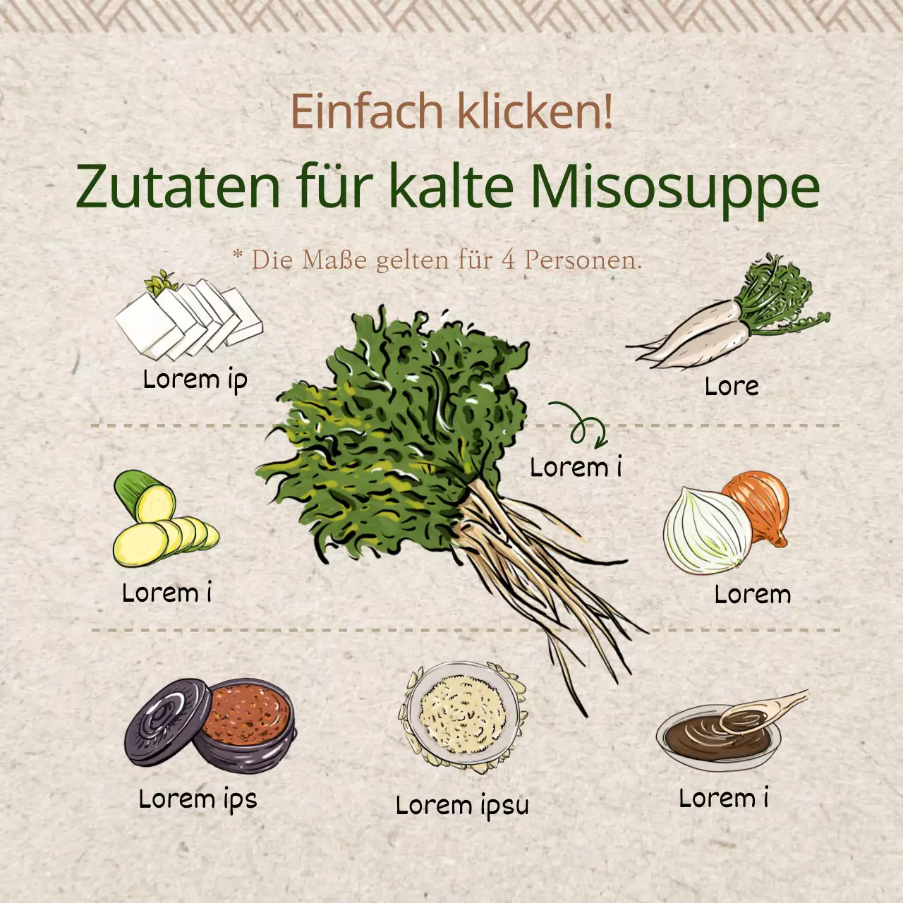 Rezept für braune und grüne gekühlte Miso-Suppe