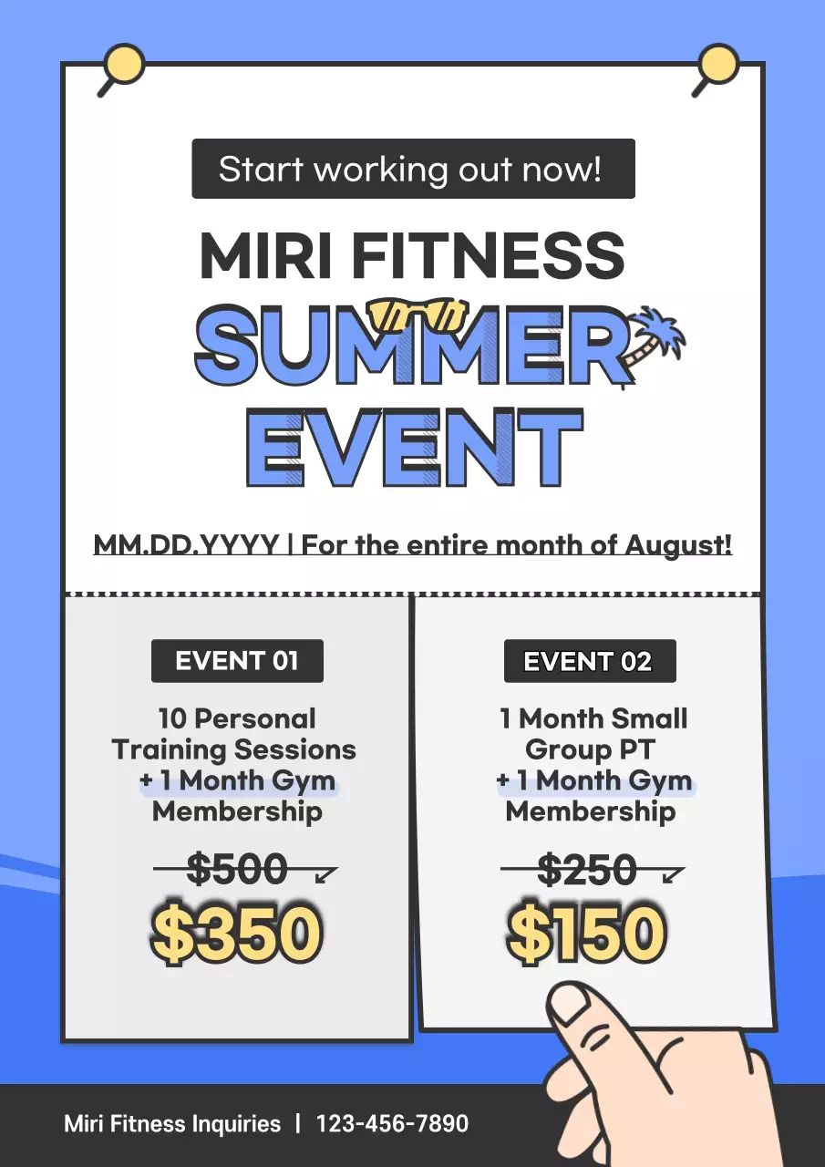 Blue Modern Fitness Promotion Poster