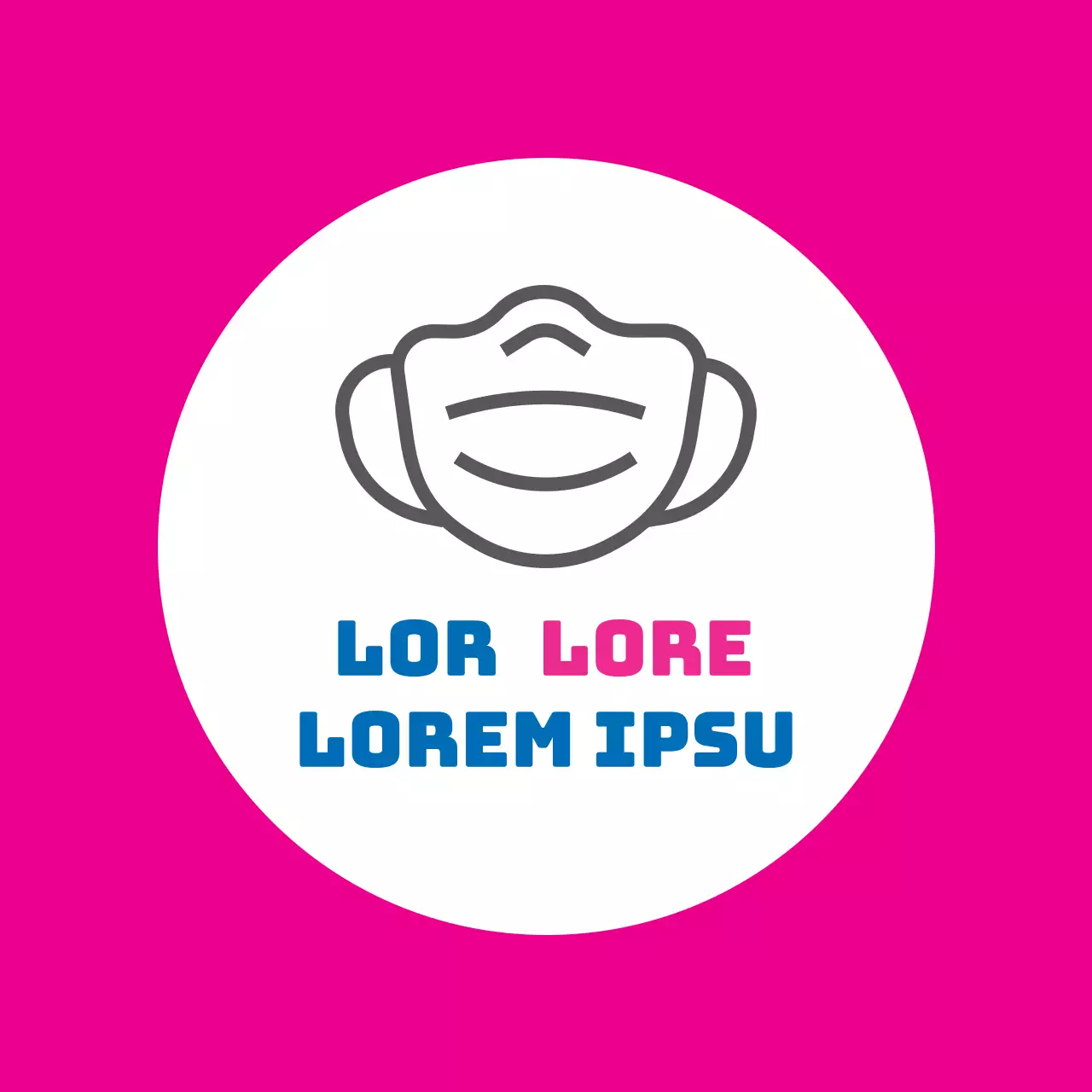 Hoe draag je een roze blauw geïllustreerd coronamasker?