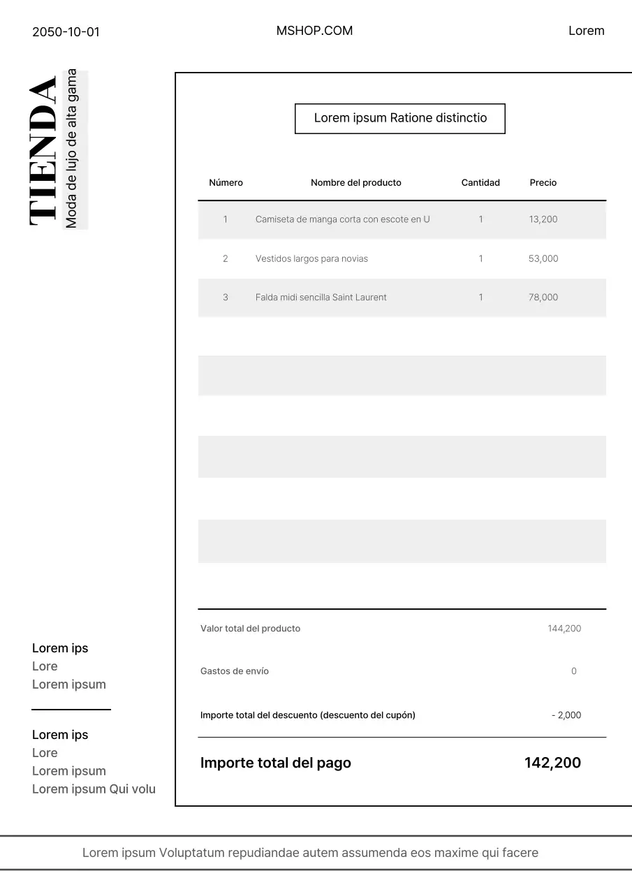 Orden del centro comercial con líneas resaltadas en blanco y negro