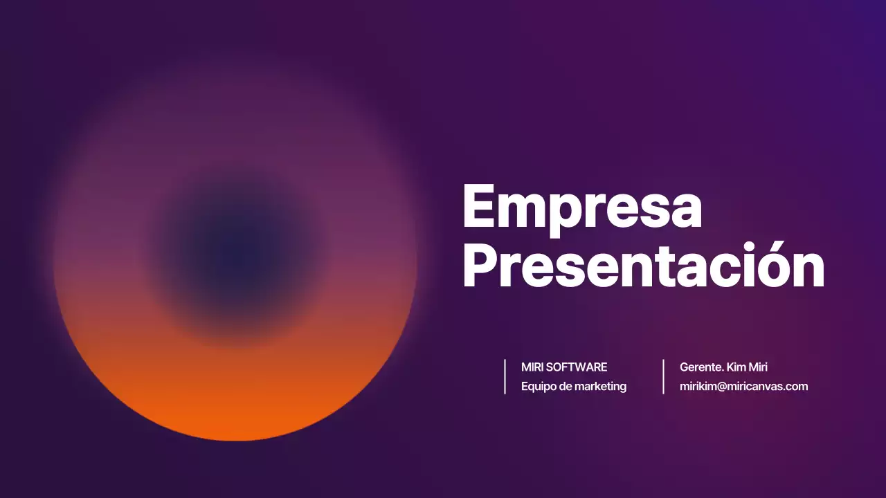 Perfil de empresa en degradado morado y naranja