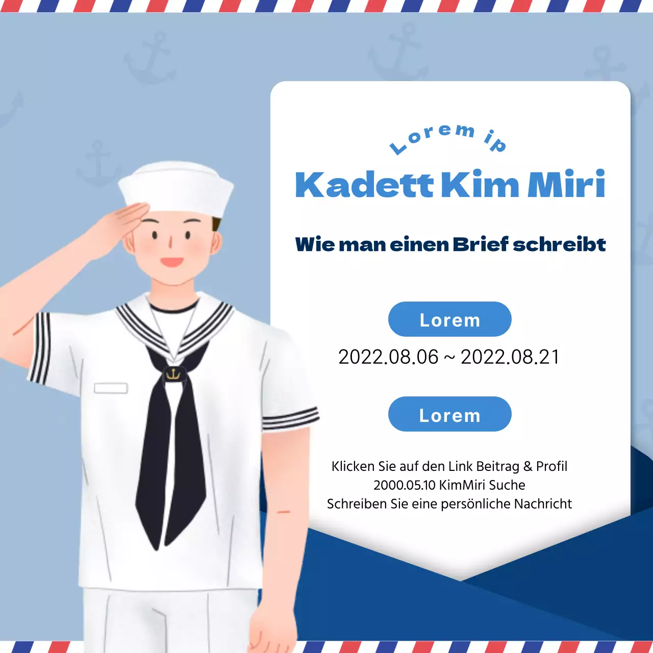 So schreiben Sie einen Navy-Brief in Blautönen