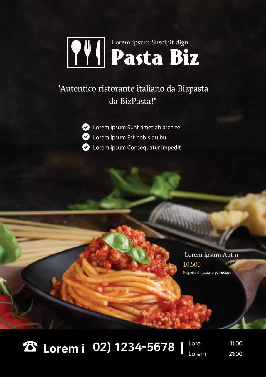 nero foto highlight logo cibo pasta menu