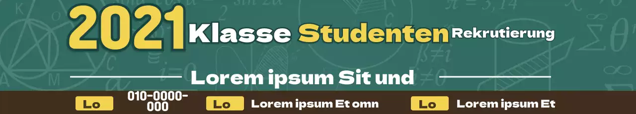 Tafel mit grüner Schrift Anwerbung von Schülern in der Schule.