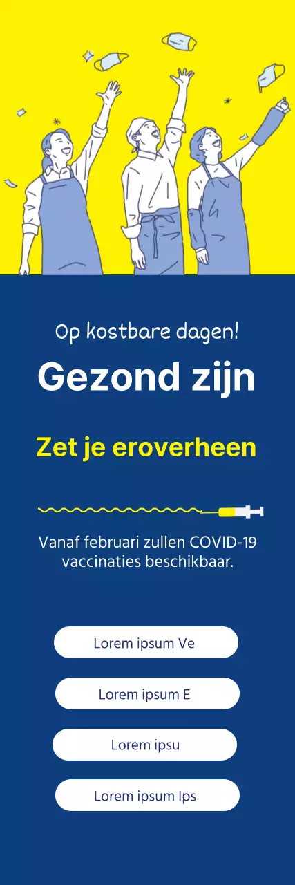 geel marineblauw illustratie schoon coronavirusvaccin