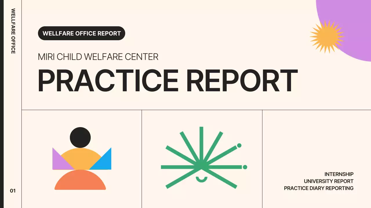 베이지 모던 복지 보고서 문서 프레젠테이션