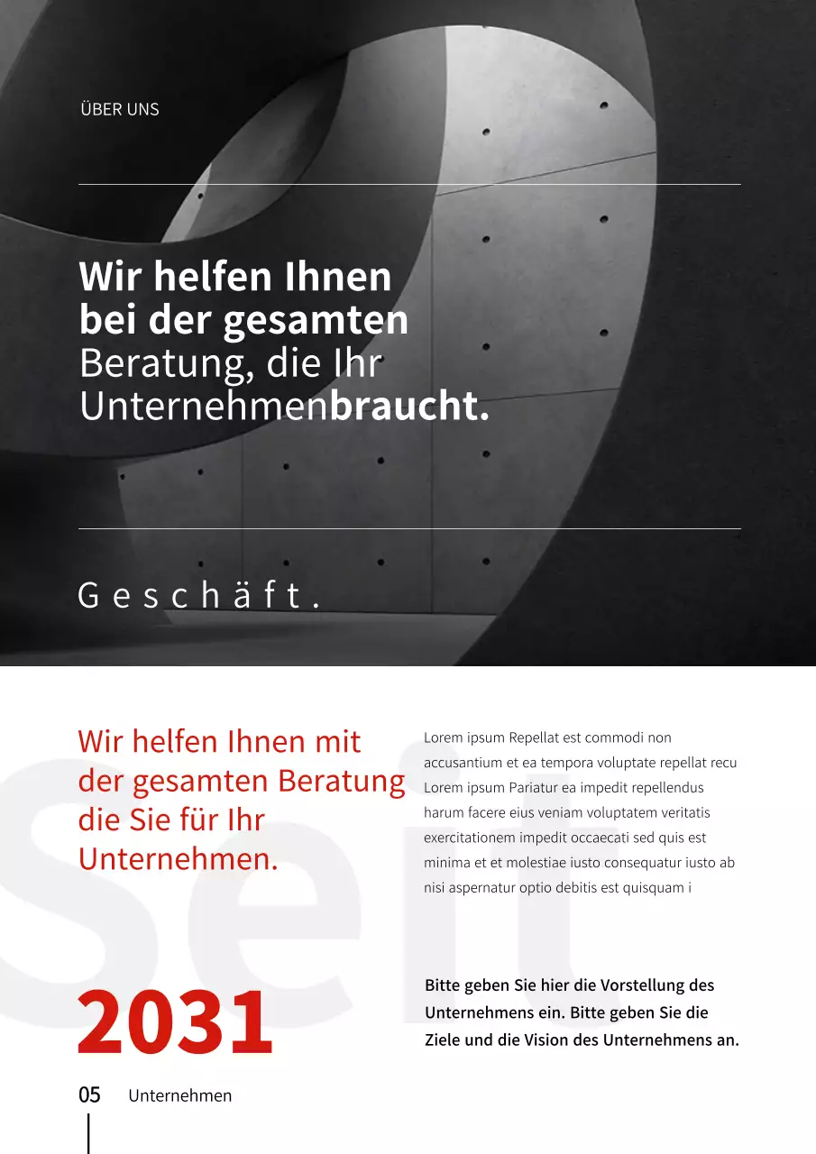 Rote und schwarze Stadt Gebäude inspiriert Geschäftsprofil vertikale Dokumentvorlage