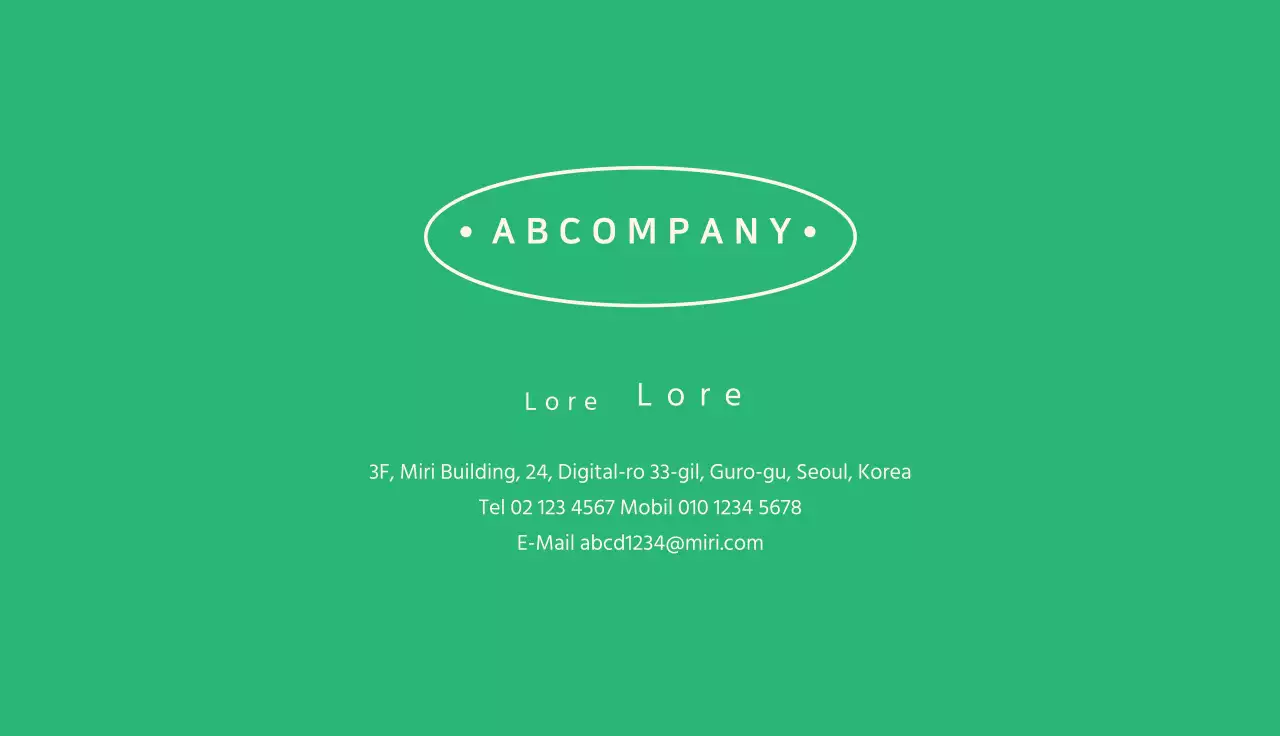 Grün umrandetes ovales Unternehmen