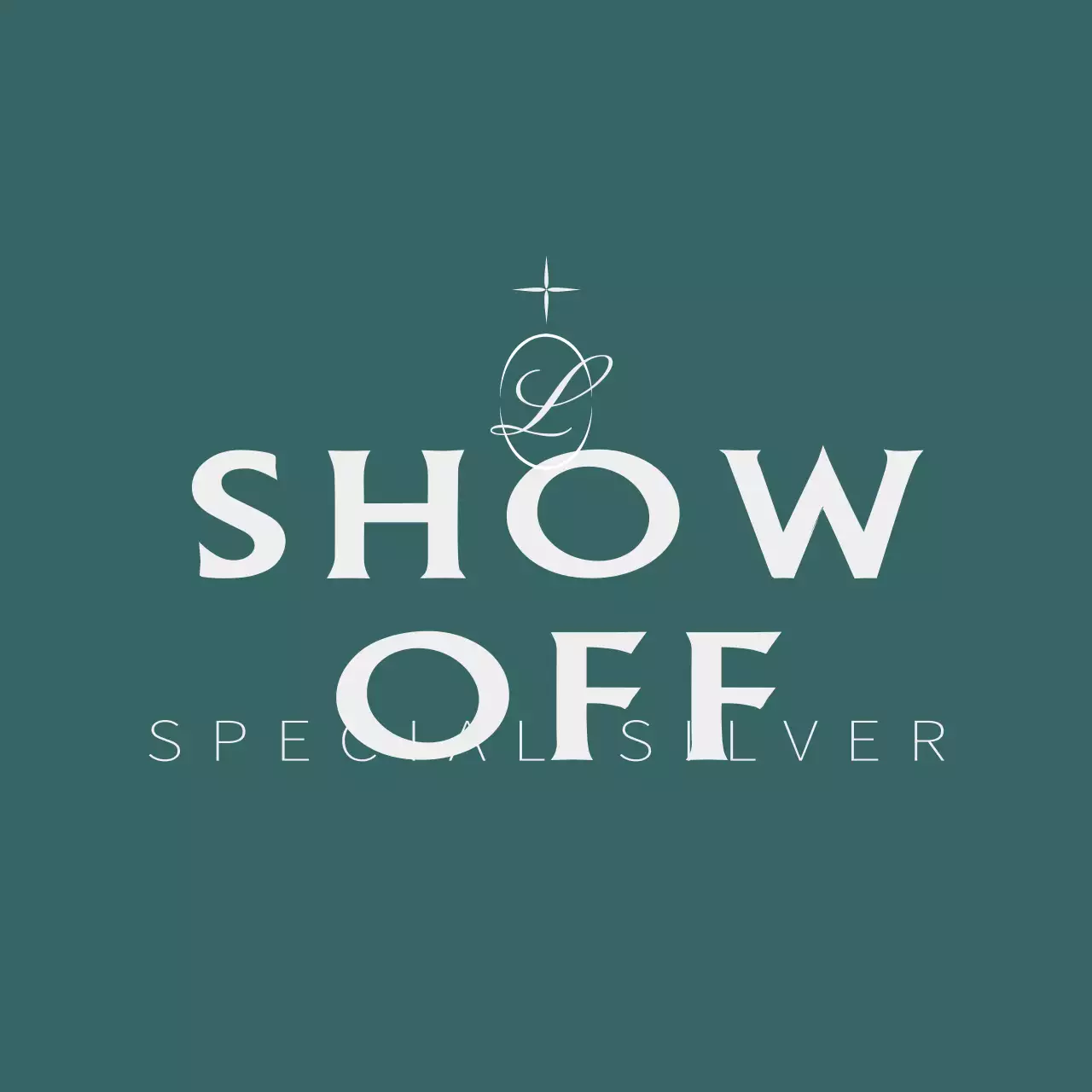 Hàng hóa của cửa hàng trang sức có ý tưởng sang trọng với dòng chữ màu ngọc lam được nhấn mạnh