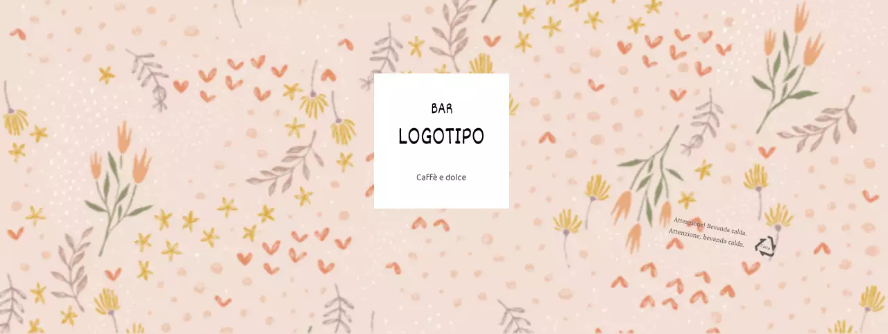 Motivo floreale illustrato beige