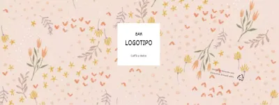 Motivo floreale illustrato beige