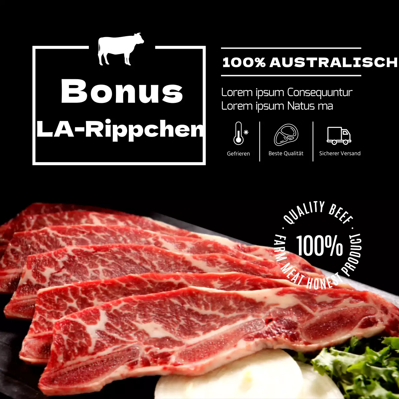 Black Beef Premium LA Ribs Viehverkauf
