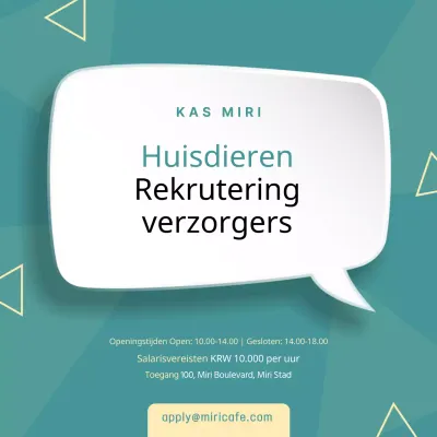 Vacature met turquoise achtergrond en driehoekpatroon V2