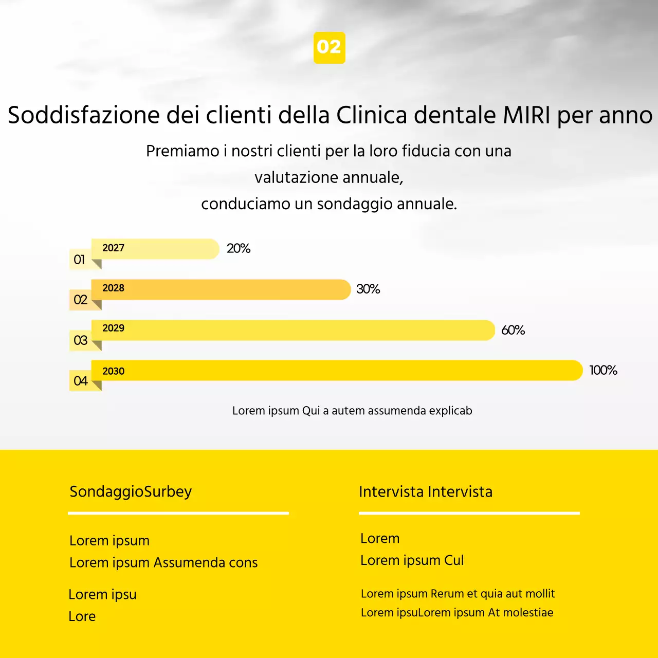 Promuovere uno studio dentistico moderno in giallo e grigio