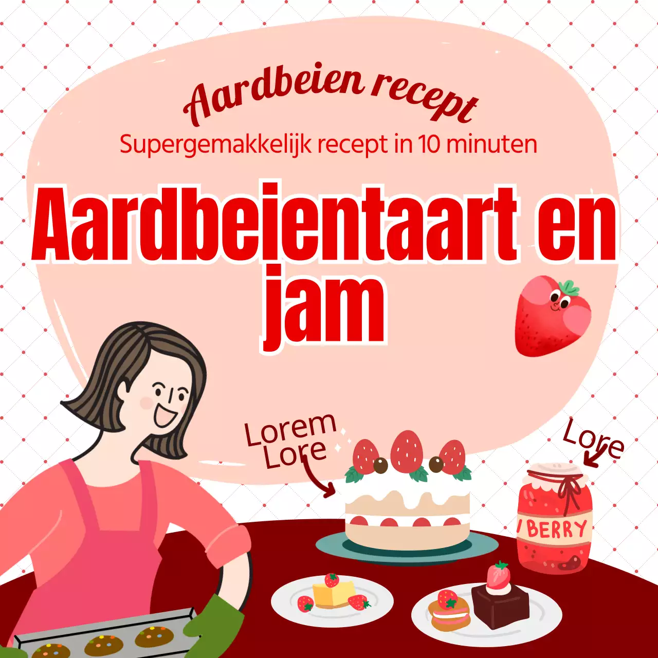 Markeer rode titel om aardbeienrecept te promoten