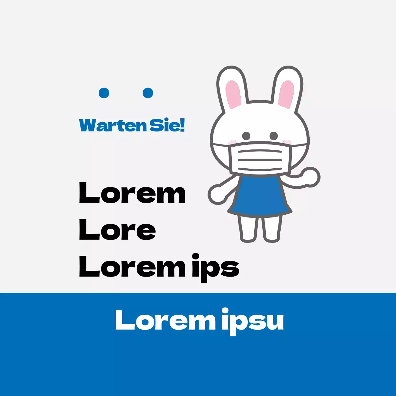 Blaue Illustration niedliche Korona Quarantäne