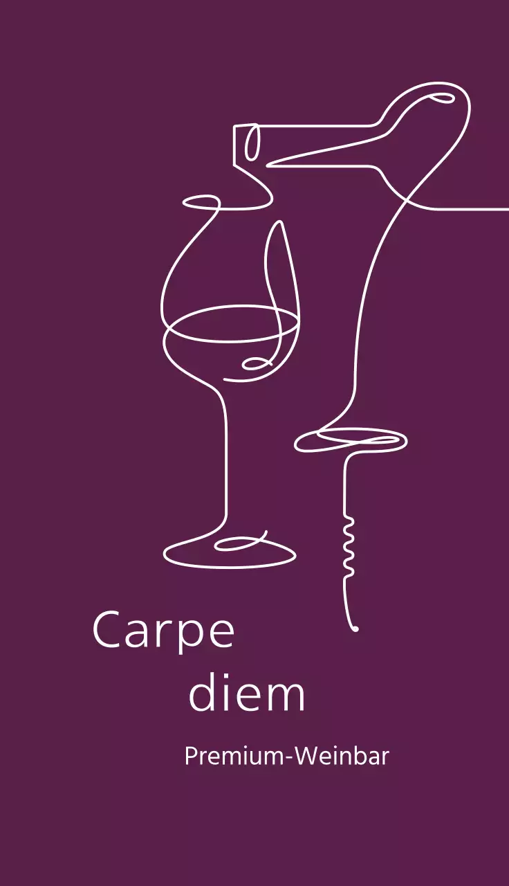 lila Illustration einfaches Restaurant Wein