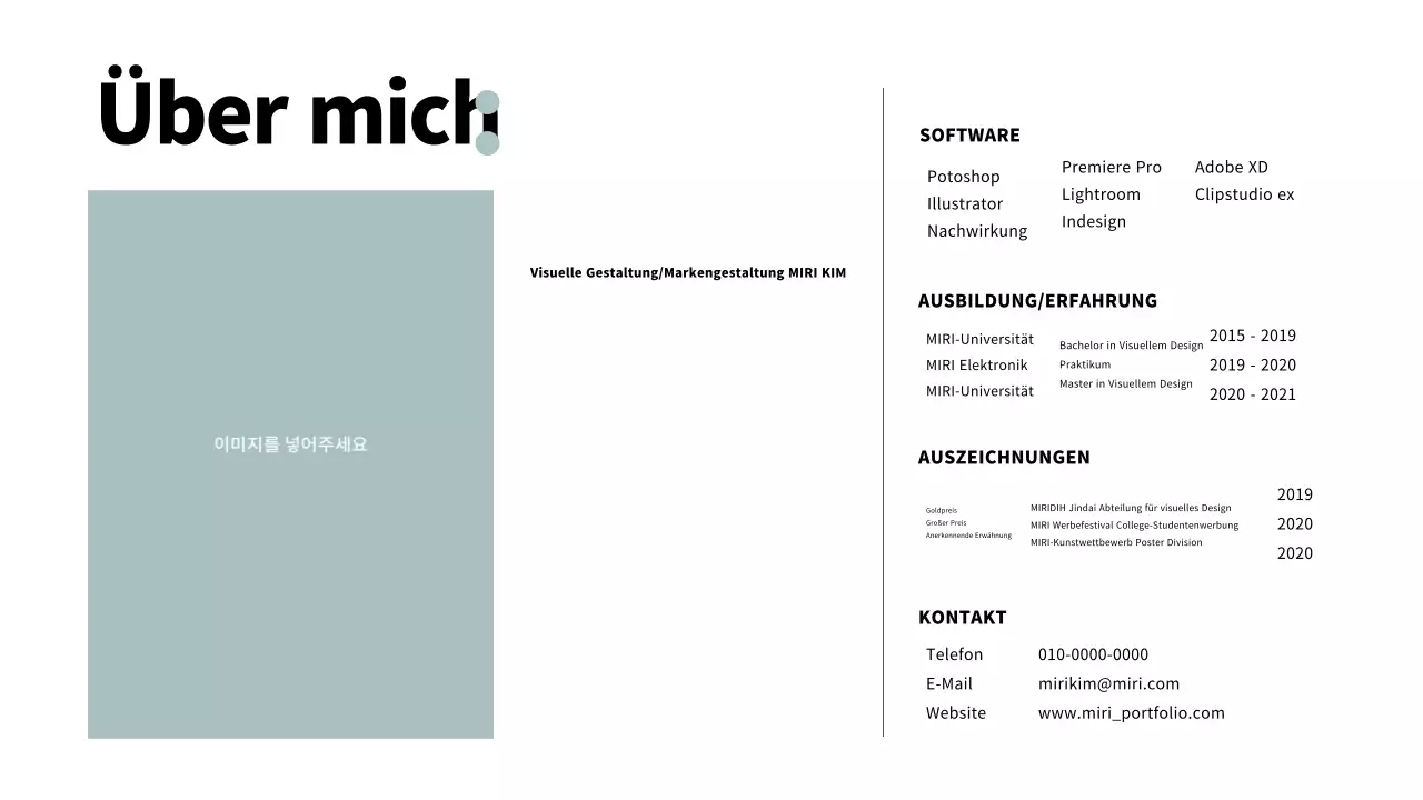 Portfolio mit sauberem Layout