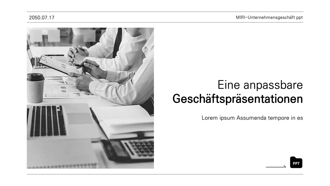 Ein einfacher Geschäftsbericht in schwarz-weiß