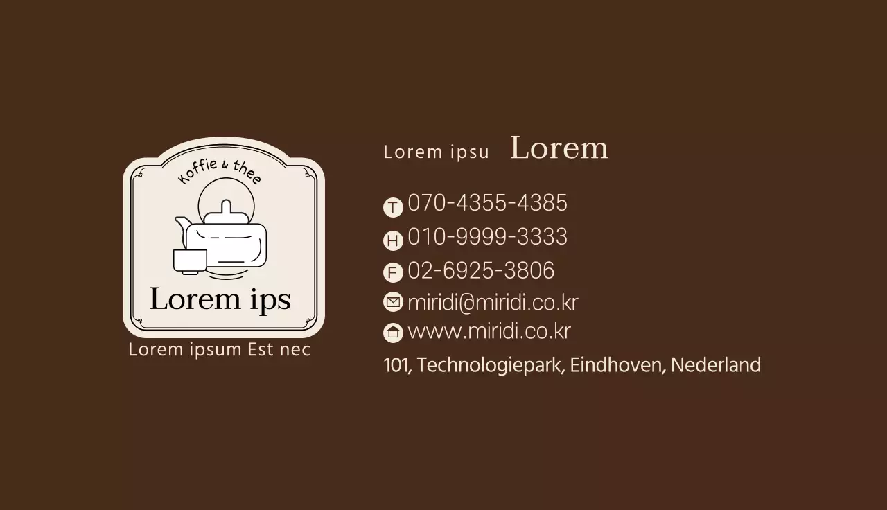 Bruine abrikoos illustratie logo cafe thee visitekaartje