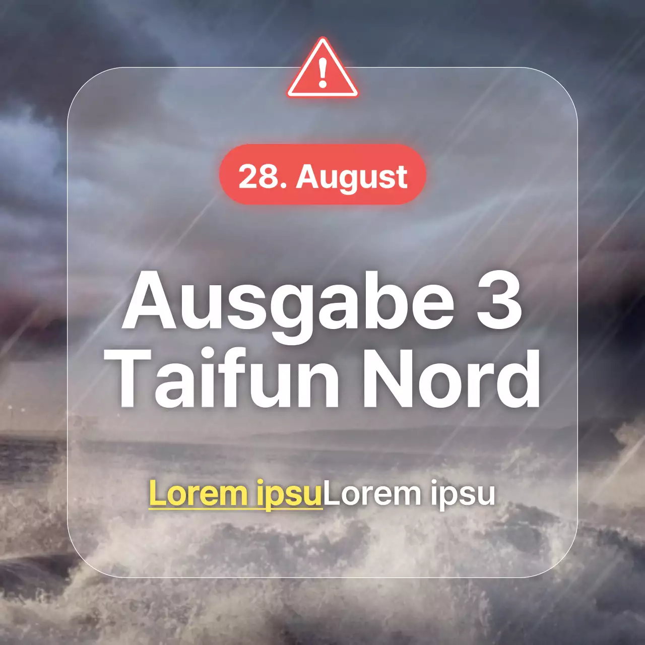Einfacher und plakativer Taifun-Ankündigungspost