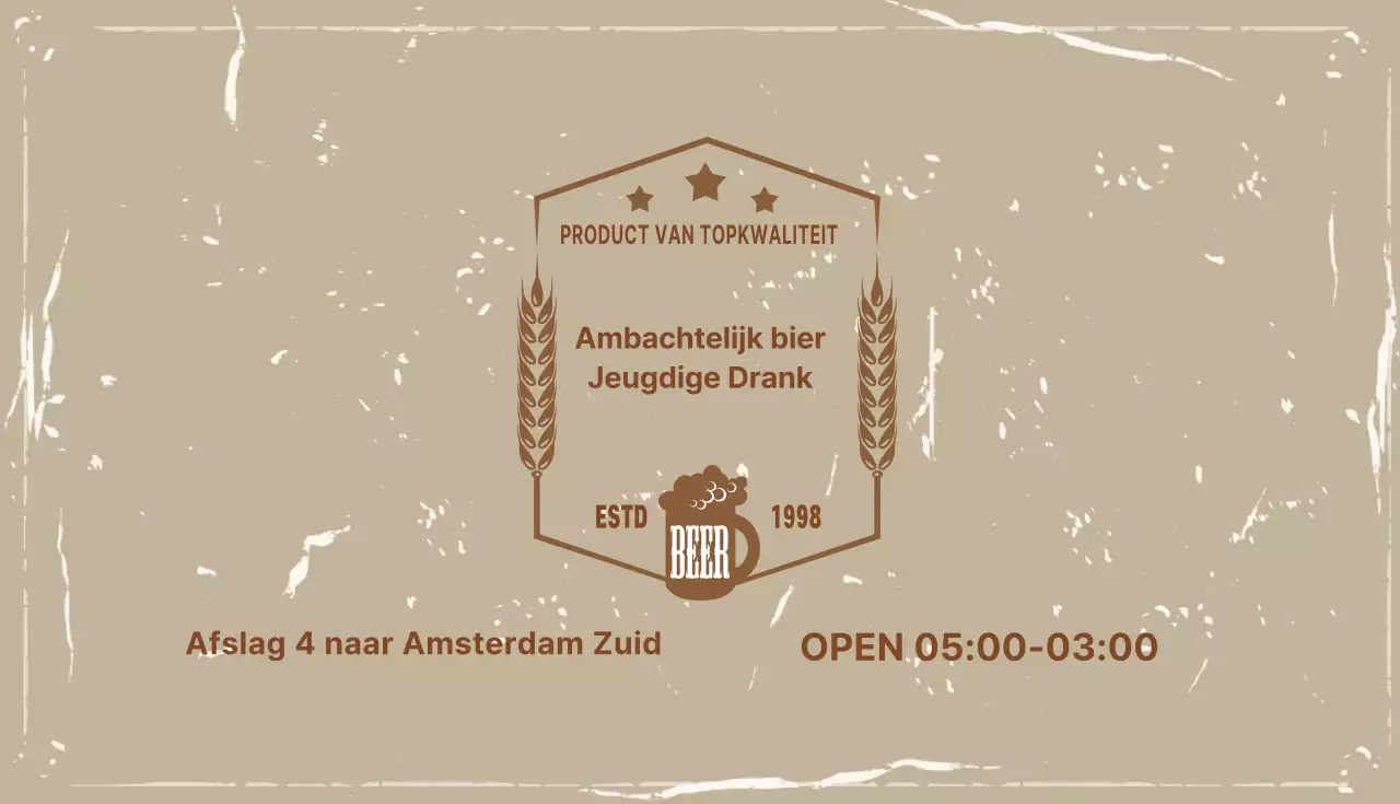 Beige ivoor illustratie logo bar visitekaartje