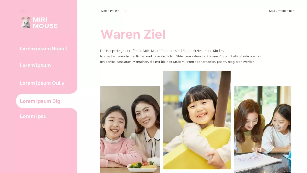 Rosa und weiße Warenpräsentation