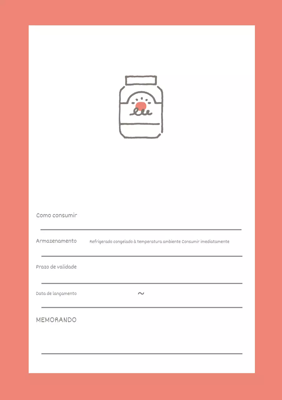 Cartaz de design simples com notas sobre a conservação dos alimentos, cor-de-rosa