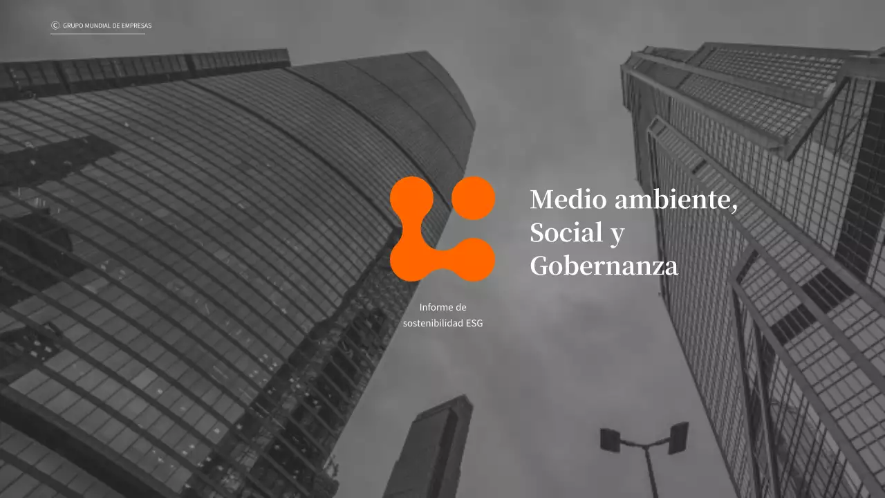 Informe de sostenibilidad ESG empresarial en naranja