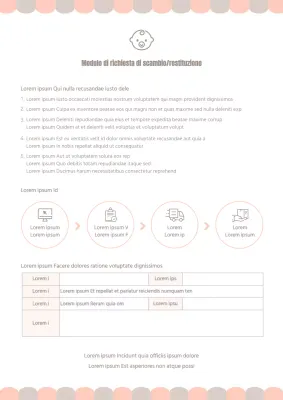 Modulo di restituzione per cambio bambino Abbigliamento per bambini Modello di documentazione