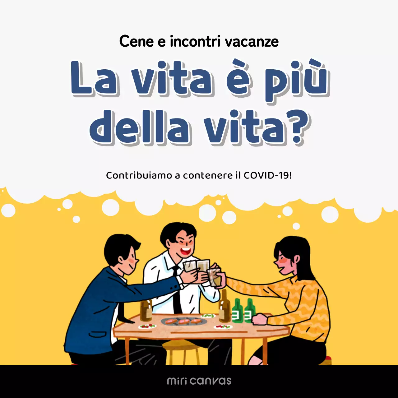 Evitare i raduni natalizi di Corona nei quadrati bianchi e gialli dei social media