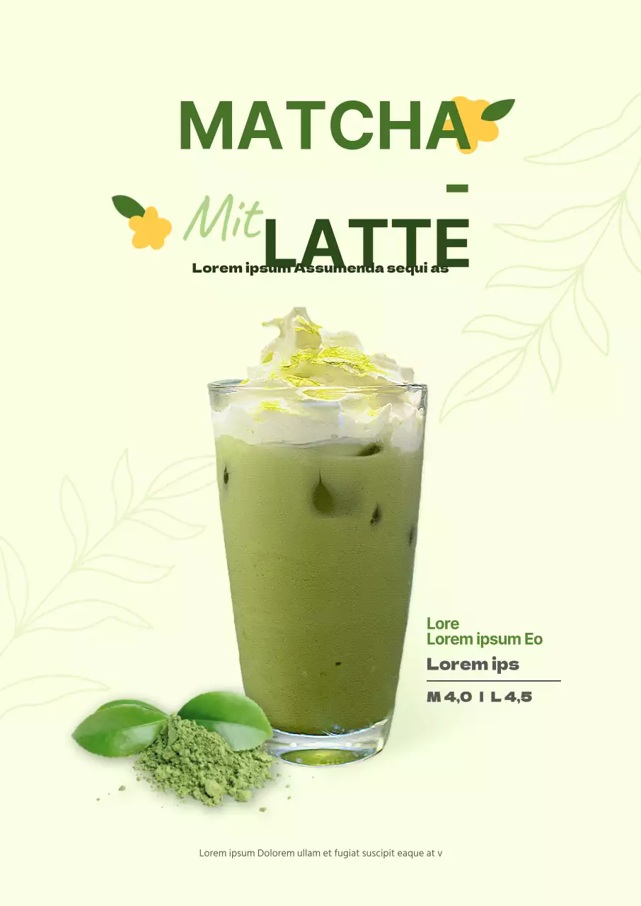 Lime green cafe kaffee menü poster