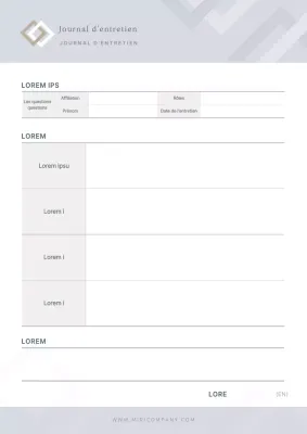 Simple grey corporate documentation interview logbook