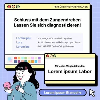 Illustration von lila und gelb Persönliche Farbdiagnose