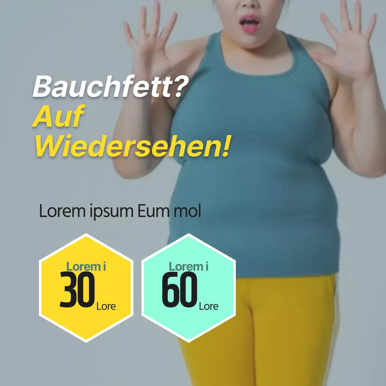 Verwenden Sie gelbe und grüne Fotos, um für Ihre Ernährung zu werben