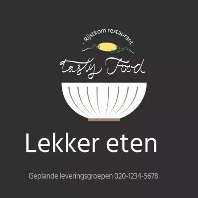 Zwarte eenvoudige rijstkom Bento-sticker
