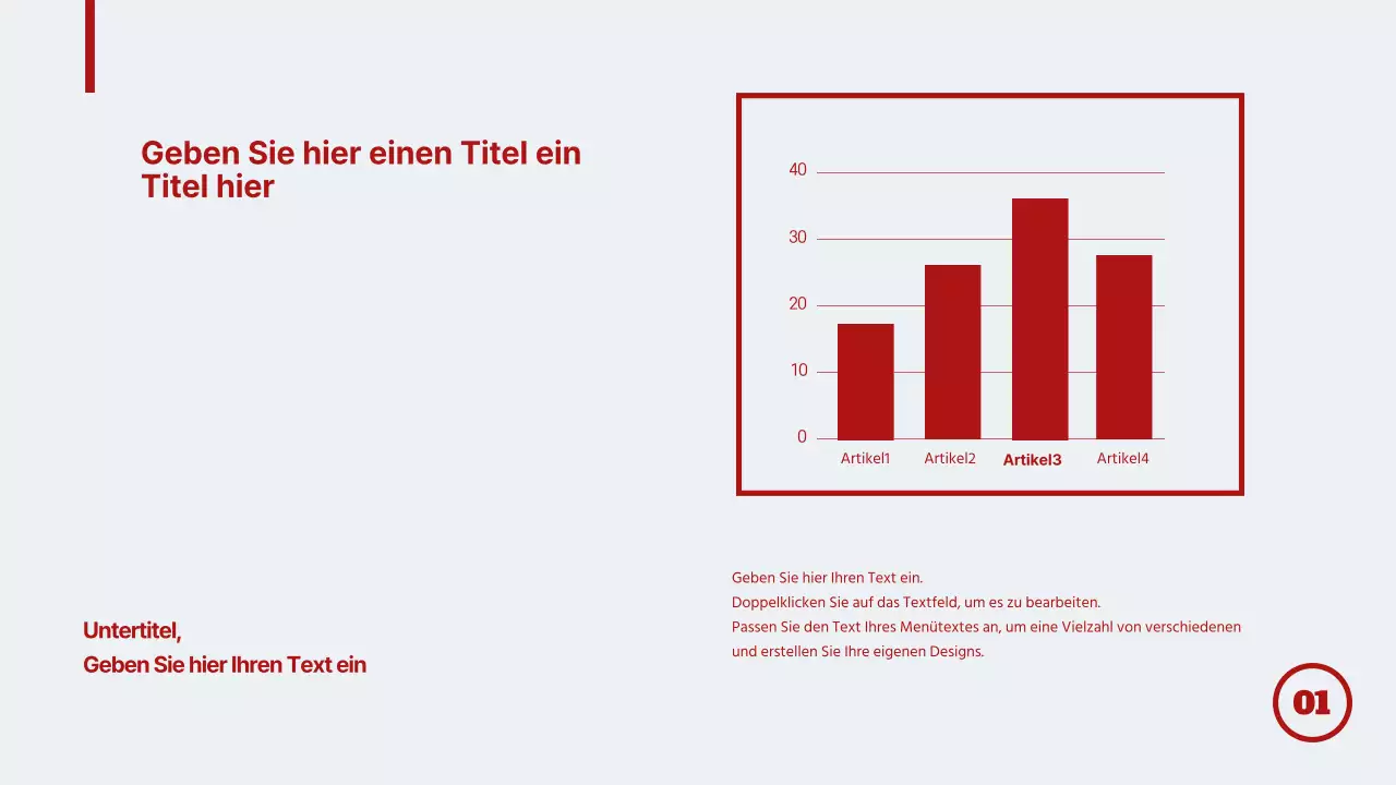 Rotes sauberes Konzept Balkendiagramm Design