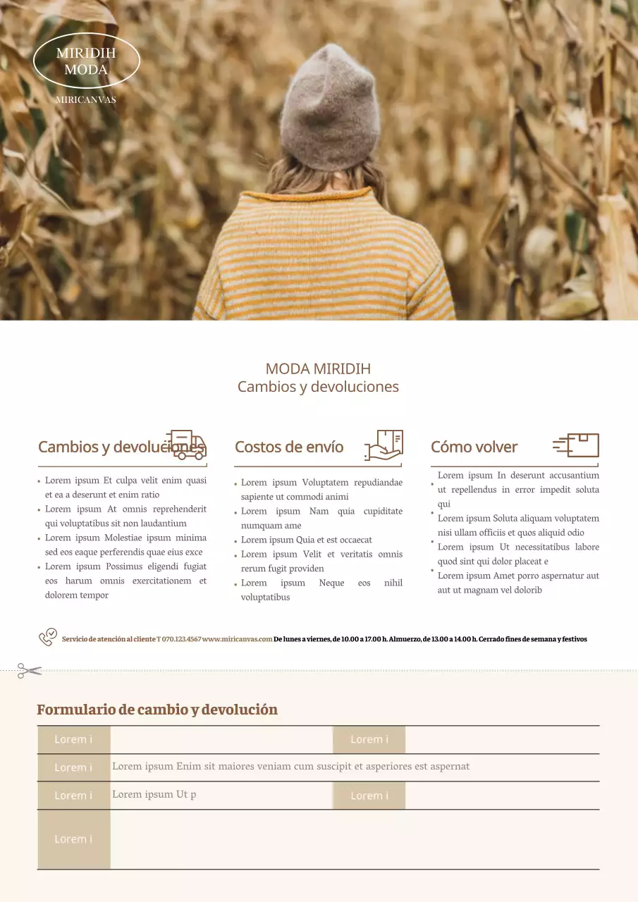 Devoluciones por cambio simple y marrón