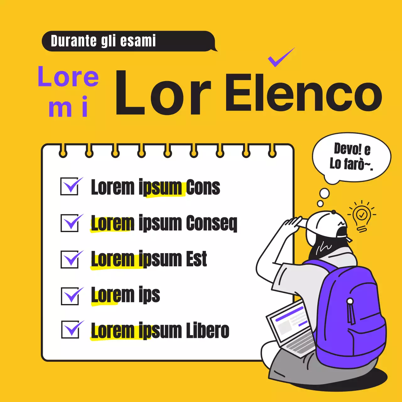 La lista di licenziamento del college giallo e viola