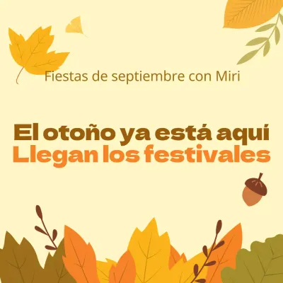 Promocione los acontecimientos naturales del otoño con un fondo amarillo