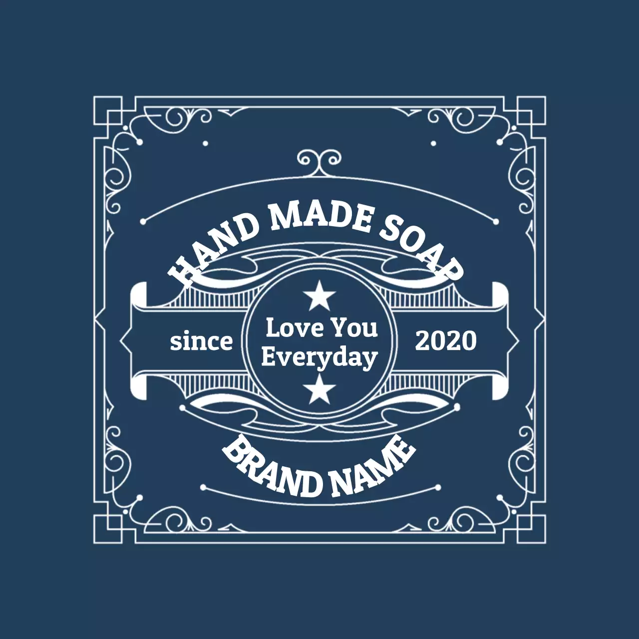 Navy Vintage Soap Label Banner