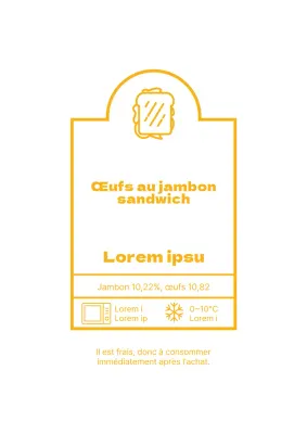 Affiche jaune simple pour la promotion d'un menu de sandwichs