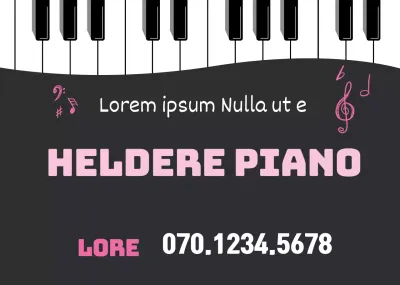 Zwart-wit toetsenbord illustratie muziekschool promotie