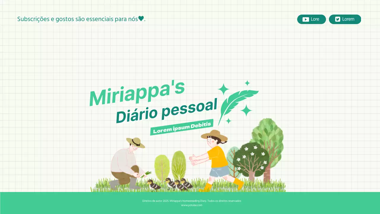 AzulVerde LinhasPadrãoAgricultorCriançasAgricultura Canal YouTubeArte