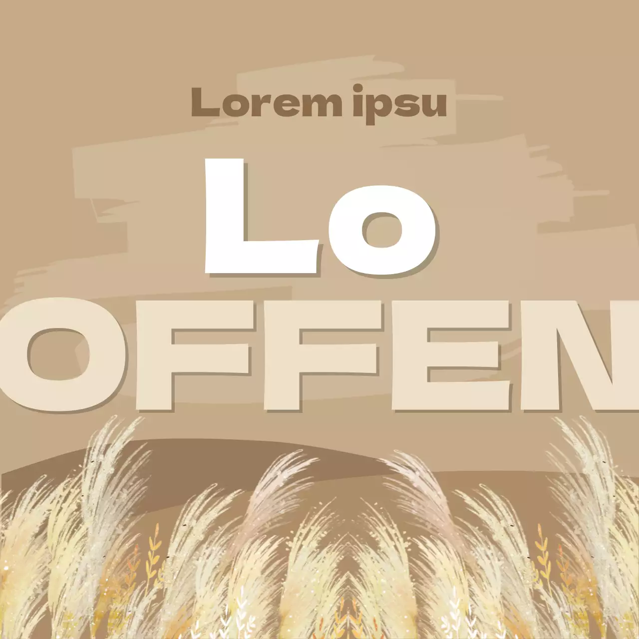 Natürliche Röhrichte auf braunem Hintergrund zur Werbung für das Festival