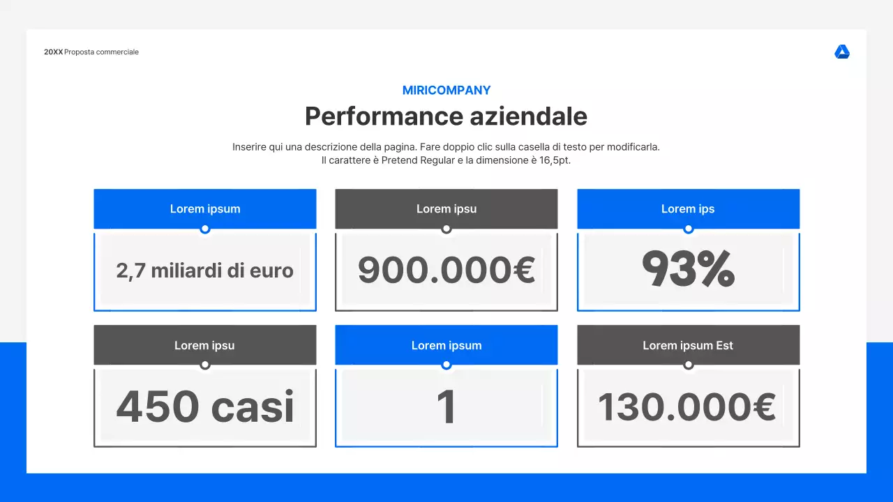 Kit di presentazione di proposte commerciali pulito e intuitivo in blu e grigio chiaro
